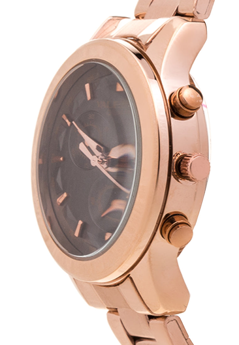 Valentino 20121936-BLACK DIAL Analog Stainless Band Watch for Women-Watch Portal Philippines