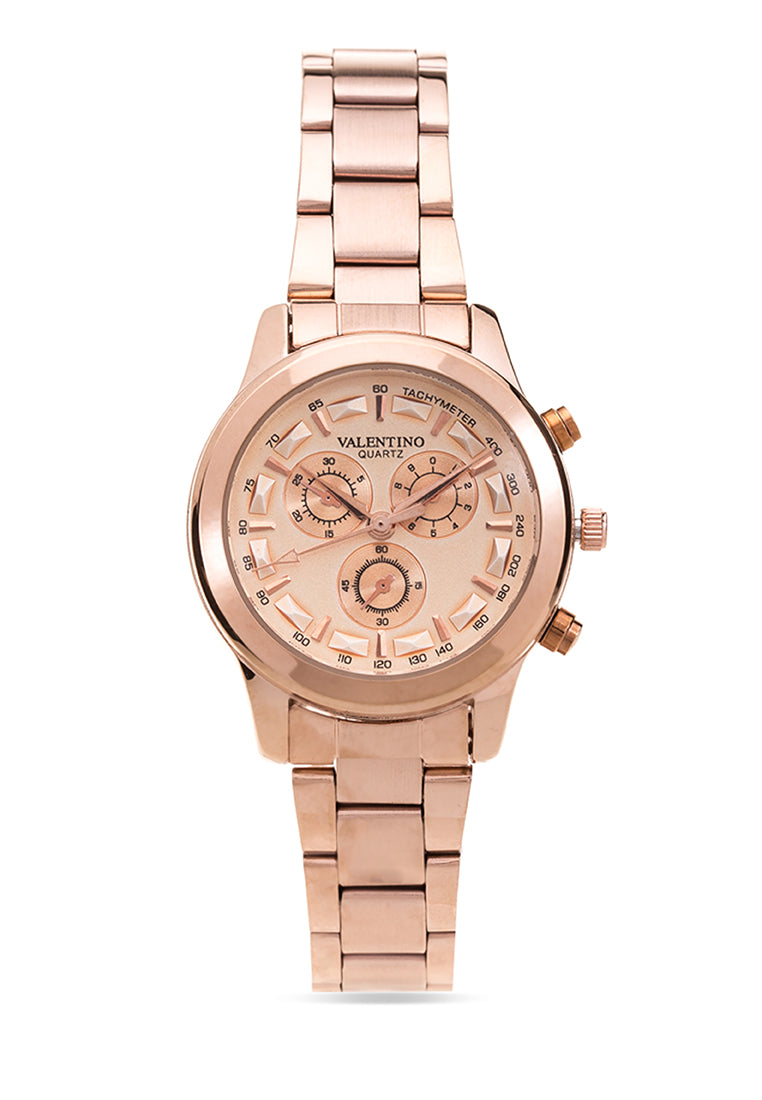 Valentino 20121936-ROSE DIAL Analog Stainless Band Watch for Women-Watch Portal Philippines
