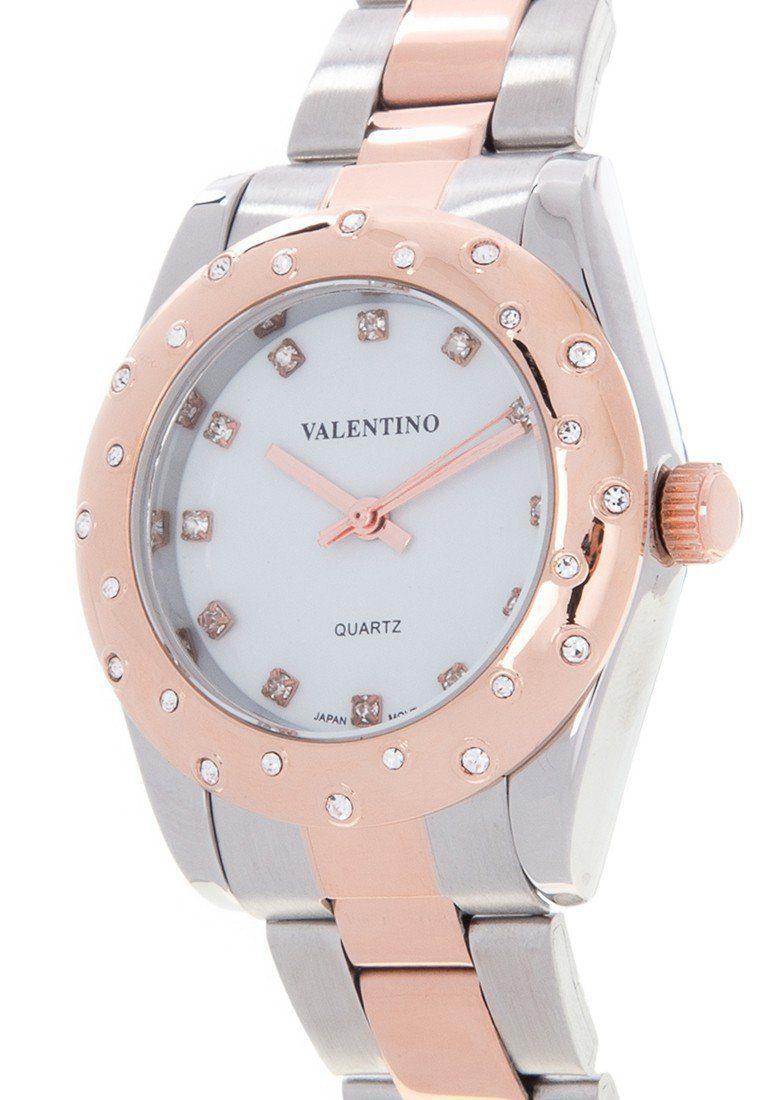 Valentino 20121974-TWO TONE - White Dial Two Tone Stainless Band Watch For Women-Watch Portal Philippines