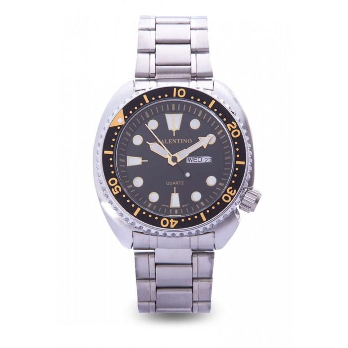 Valentino 20122021-YELLOW-BLACK DIAL SILVER STAINLESS STEEL STRAP Watch for Men-Watch Portal Philippines