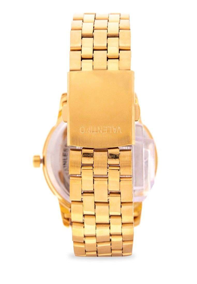 Valentino 20122122-BLACK DIAL Gold Stainless Steel Band Watch for Men-Watch Portal Philippines
