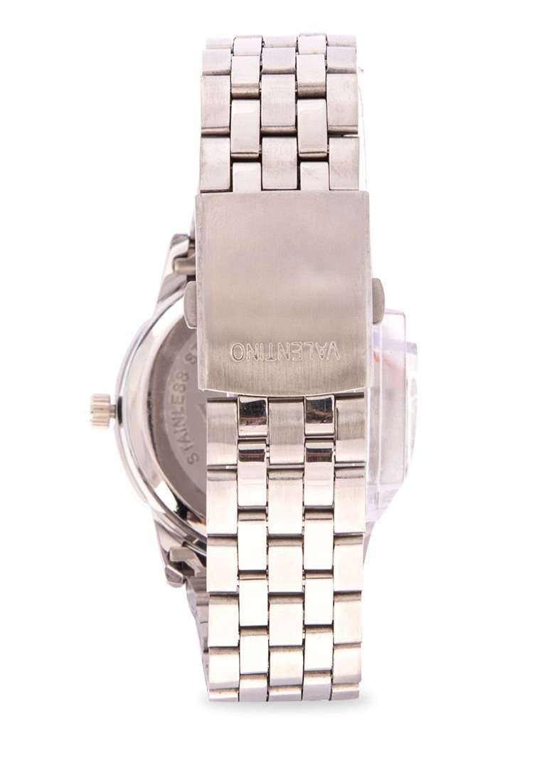 Valentino 20122123-BLACK DIAL Silver Stainless Steel Band Watch for Men-Watch Portal Philippines