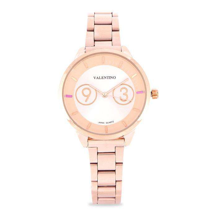 Valentino 20122173-ROSE DIAL Rose Gold Stainless Steel Band Watch for Women-Watch Portal Philippines