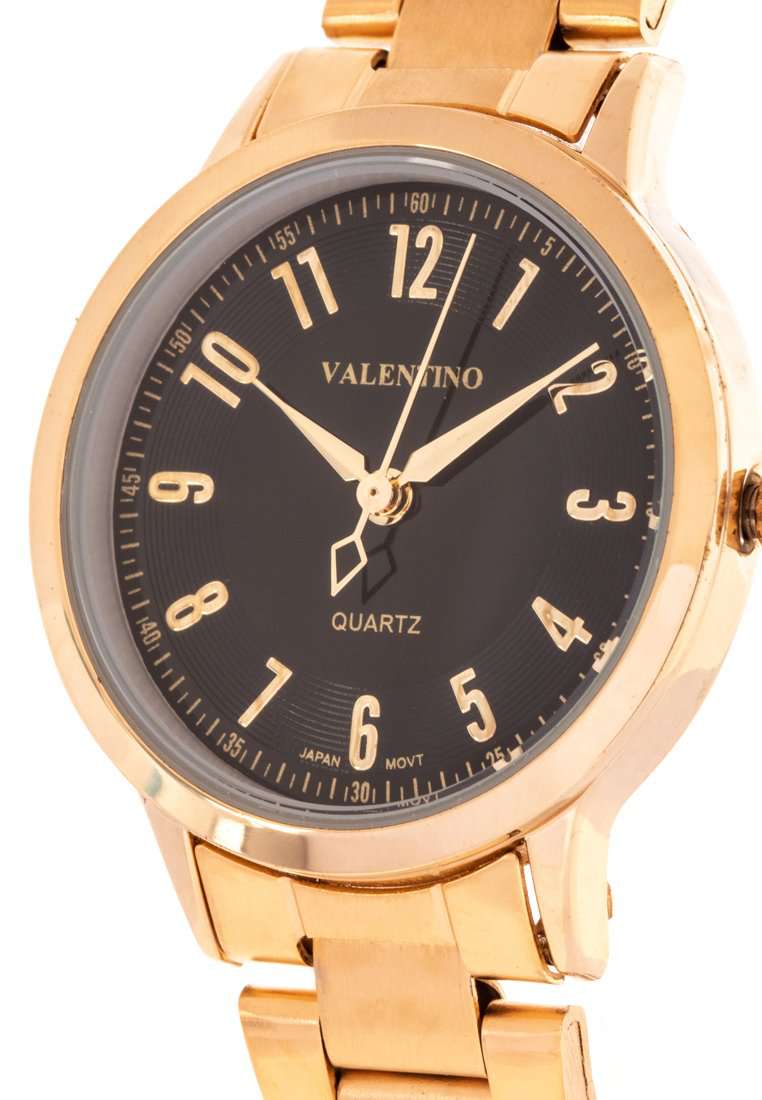 Valentino 20122197-BLACK DIAL Gold Strap Watch for Men and Women-Watch Portal Philippines