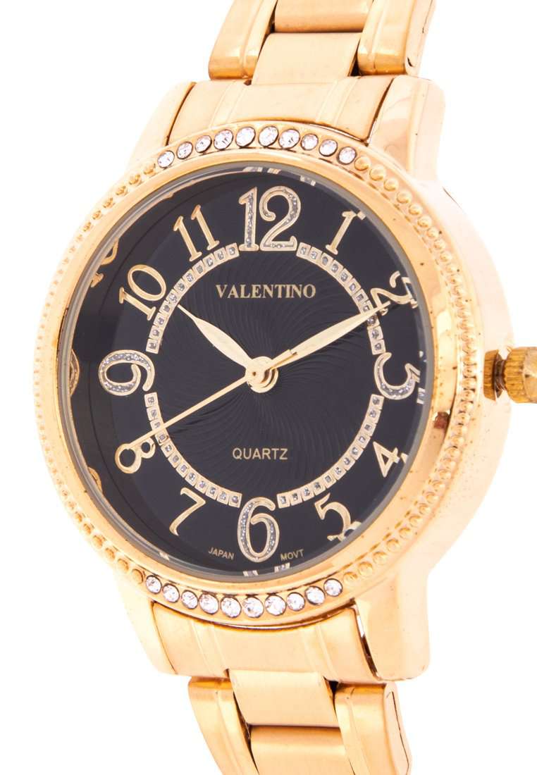 Valentino 20122199-BLACK DIAL Gold Stainless Steel Watch for Women-Watch Portal Philippines