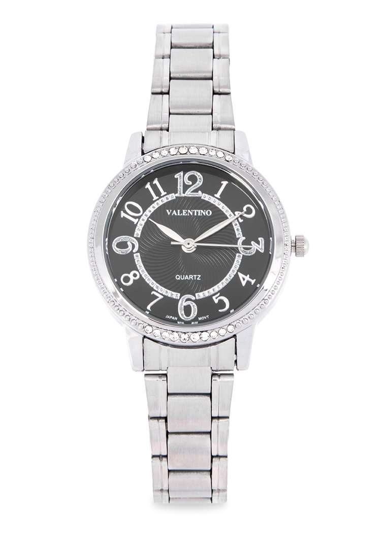 Valentino 20122200-BLACK DIAL Silver Stainless Strap Watch-Watch Portal Philippines