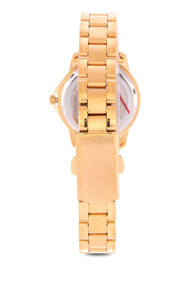 Valentino 20122201-GOLD - WHITE DIAL Analog Stainless Band Watch for Women-Watch Portal Philippines