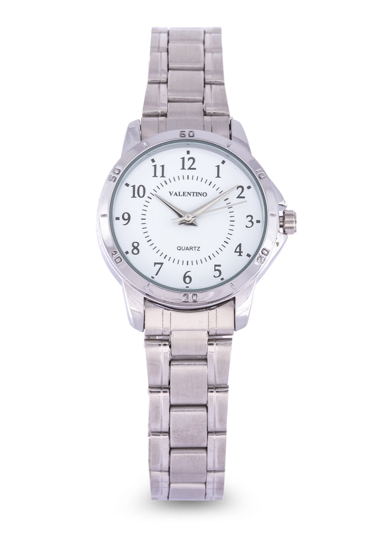 Valentino 20122202-WHITE DIAL Analog Stainless Steel Strap Watch for Women-Watch Portal Philippines