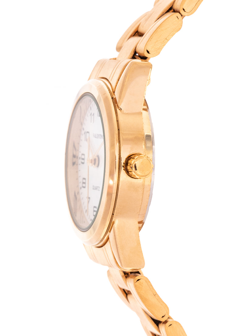 Valentino 20122203-GOLD - WHITE DIAL Analog Stainless Band Watch for Women-Watch Portal Philippines