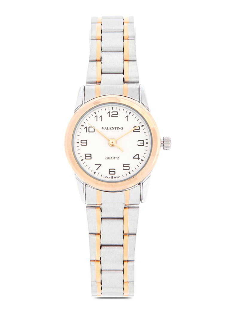 Valentino 20122203-TWO TONE - GOLD DIAL Analog Stainless Band Watch for Women-Watch Portal Philippines