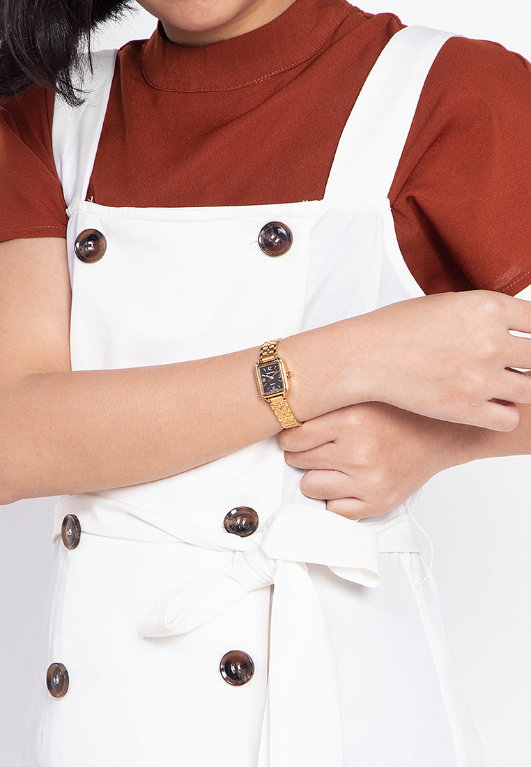 Valentino 20122219-GLD - BLK DIAL Analog Stainless Band Watch for Women-Watch Portal Philippines