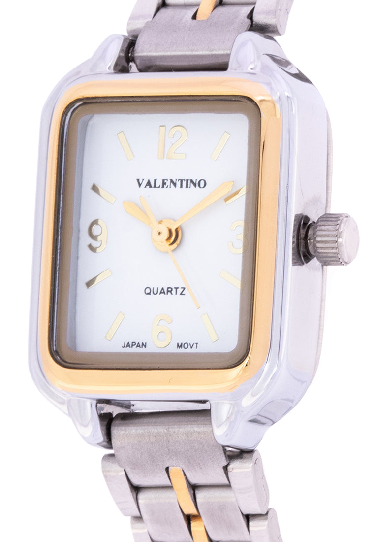 Valentino 20122219-TWO TONE - WHT DIAL Analog Stainless Band Watch for Women-Watch Portal Philippines