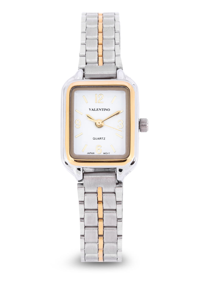 Valentino 20122219-TWO TONE - WHT DIAL Analog Stainless Band Watch for Women-Watch Portal Philippines