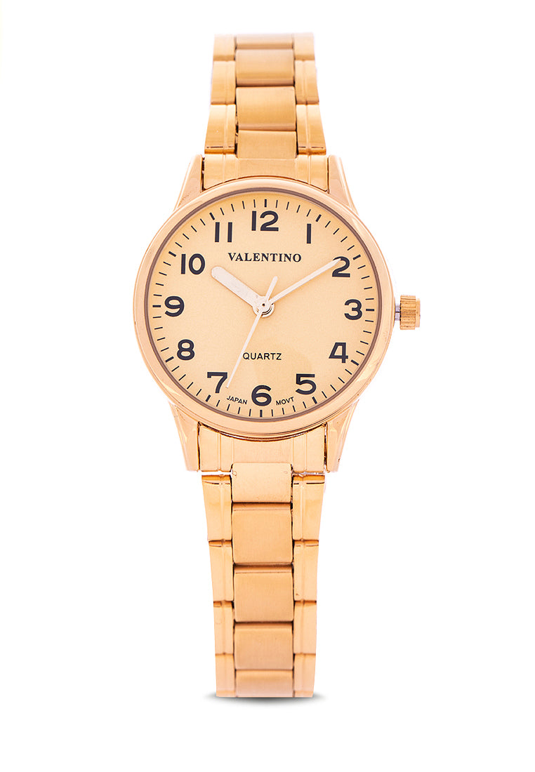 Valentino 20122230-GLD - GOLD DIAL Analog Stainless Steel Strap Watch for Women-Watch Portal Philippines