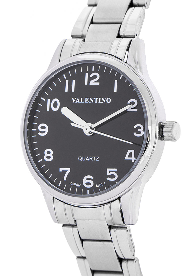 Valentino 20122231-BLACK DIAL Analog Stainless Steel Strap Watch for Women-Watch Portal Philippines
