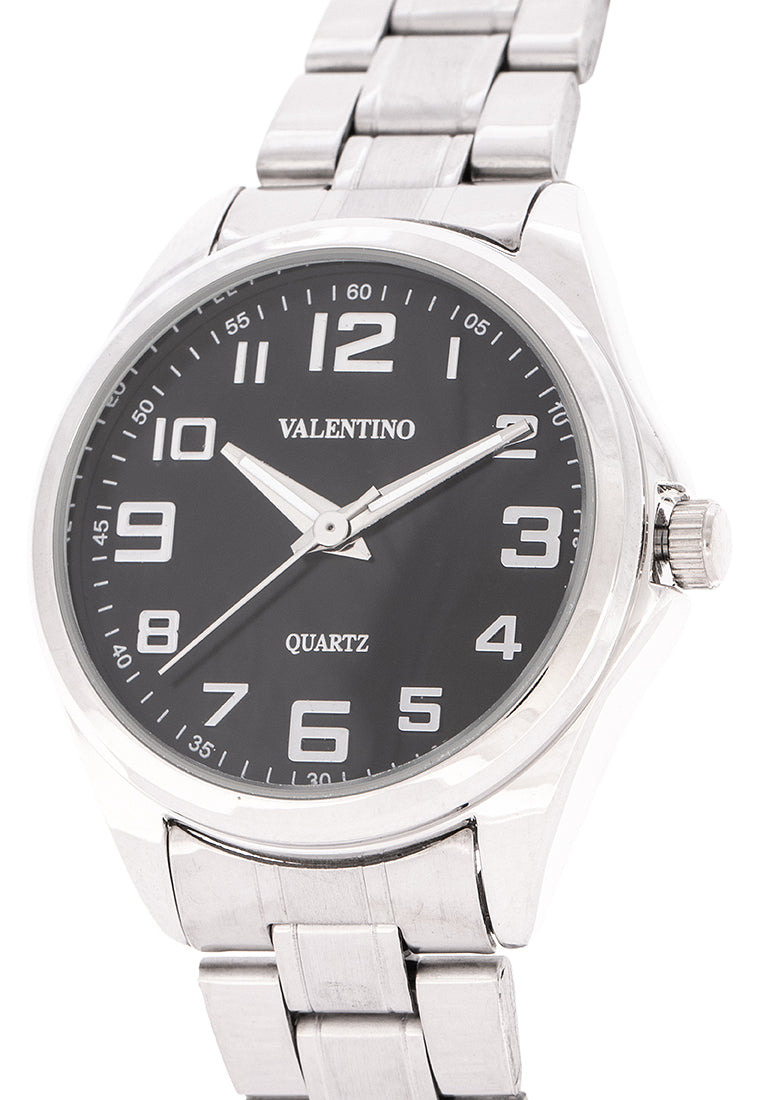 Valentino 20122239-BLK DIAL - SIL INDEX Analog Stainless Steel Strap Watch for Women-Watch Portal Philippines