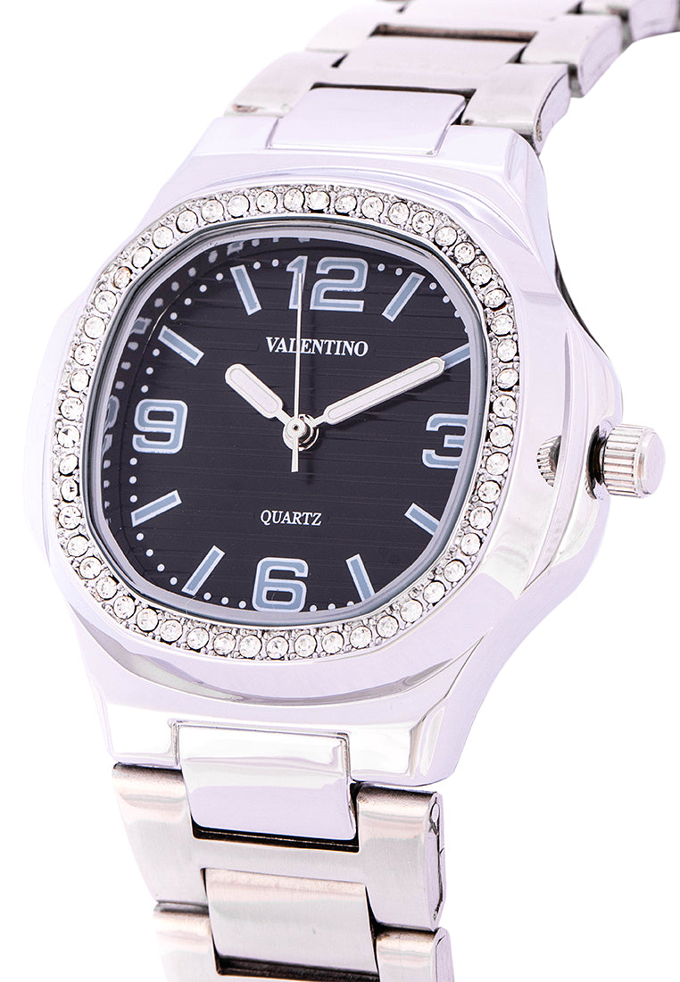 Valentino 20122247-BLACK DIAL Analog Stainless Steel Strap Watch for Women-Watch Portal Philippines