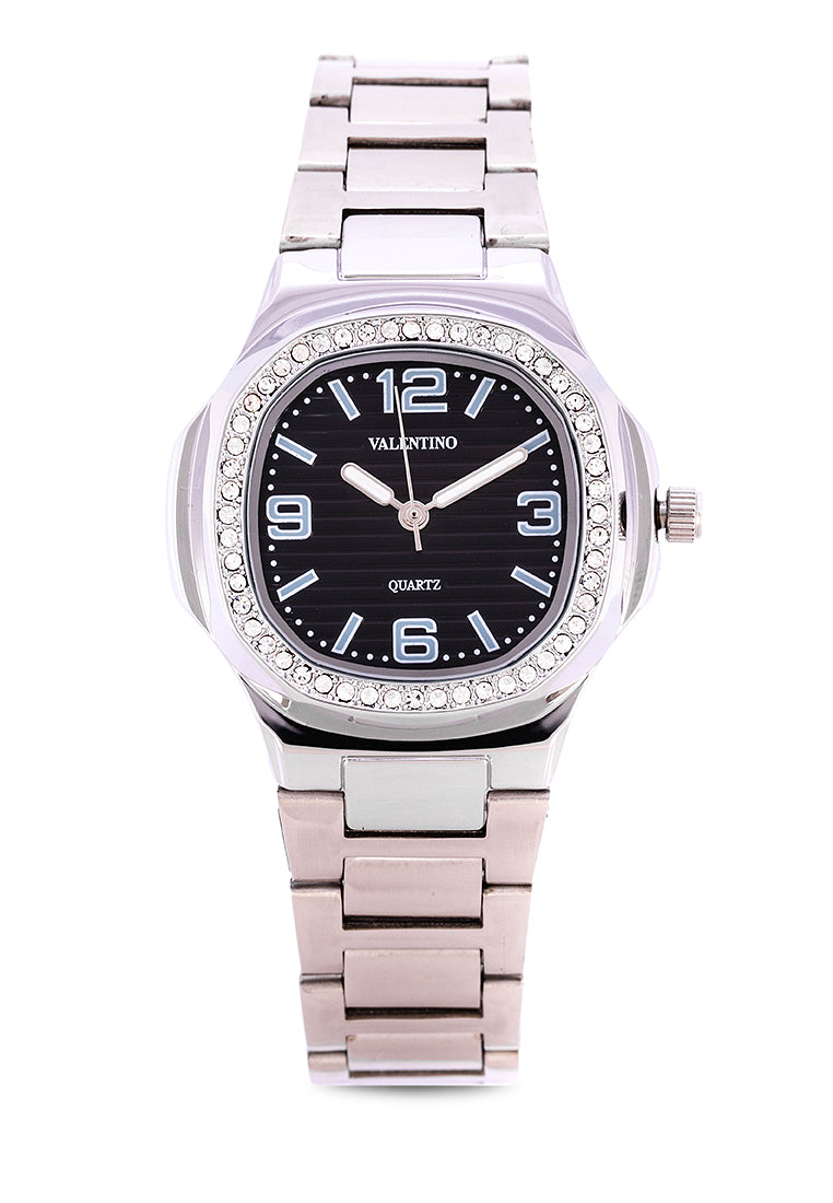 Valentino 20122247-BLACK DIAL Analog Stainless Steel Strap Watch for Women-Watch Portal Philippines