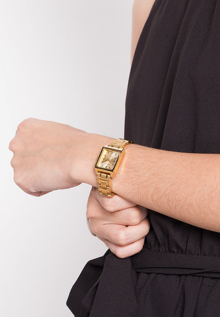 Valentino 20122256-GLD - GOLD DIAL LINES Analog Stainless Steel Strap Watch for Women-Watch Portal Philippines