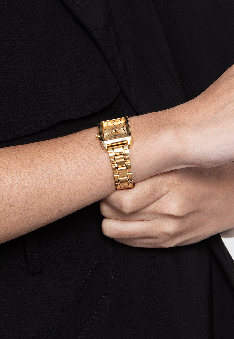 Valentino 20122256-GLD - GOLD DIAL NUMBERS Analog Stainless Steel Strap Watch for Women-Watch Portal Philippines