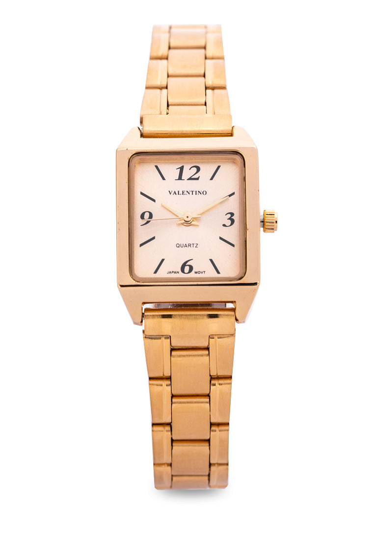 Valentino 20122256-GLD - GOLD DIAL NUMBERS Analog Stainless Steel Strap Watch for Women-Watch Portal Philippines