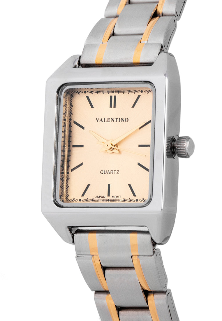 Valentino 20122256-TWO TONE - GOLD DIAL LINE Analog Stainless Steel Strap Watch for Women-Watch Portal Philippines