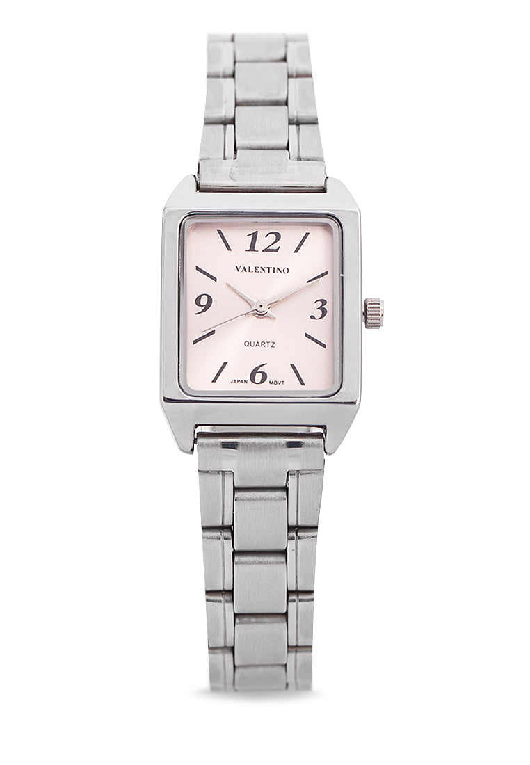 Valentino 20122257-PINK DIAL - NUMBER Analog Stainless Steel Strap Watch for Women-Watch Portal Philippines