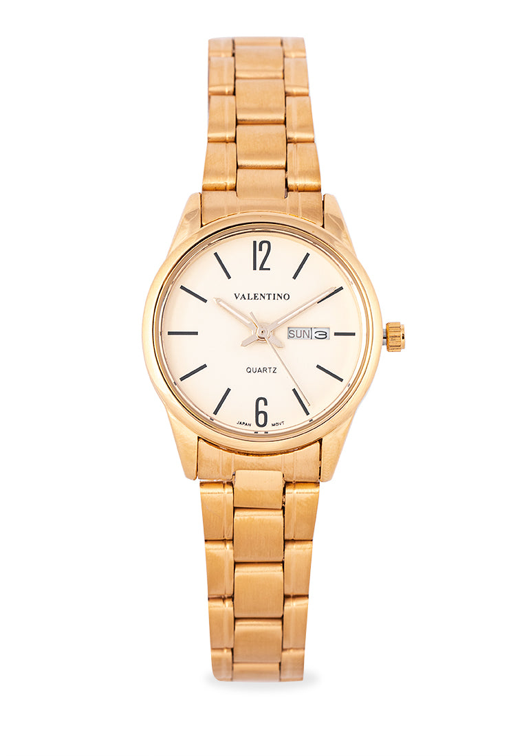 Valentino 20122258-GLD - GOLD DIAL Analog Stainless Band Watch for Women-Watch Portal Philippines