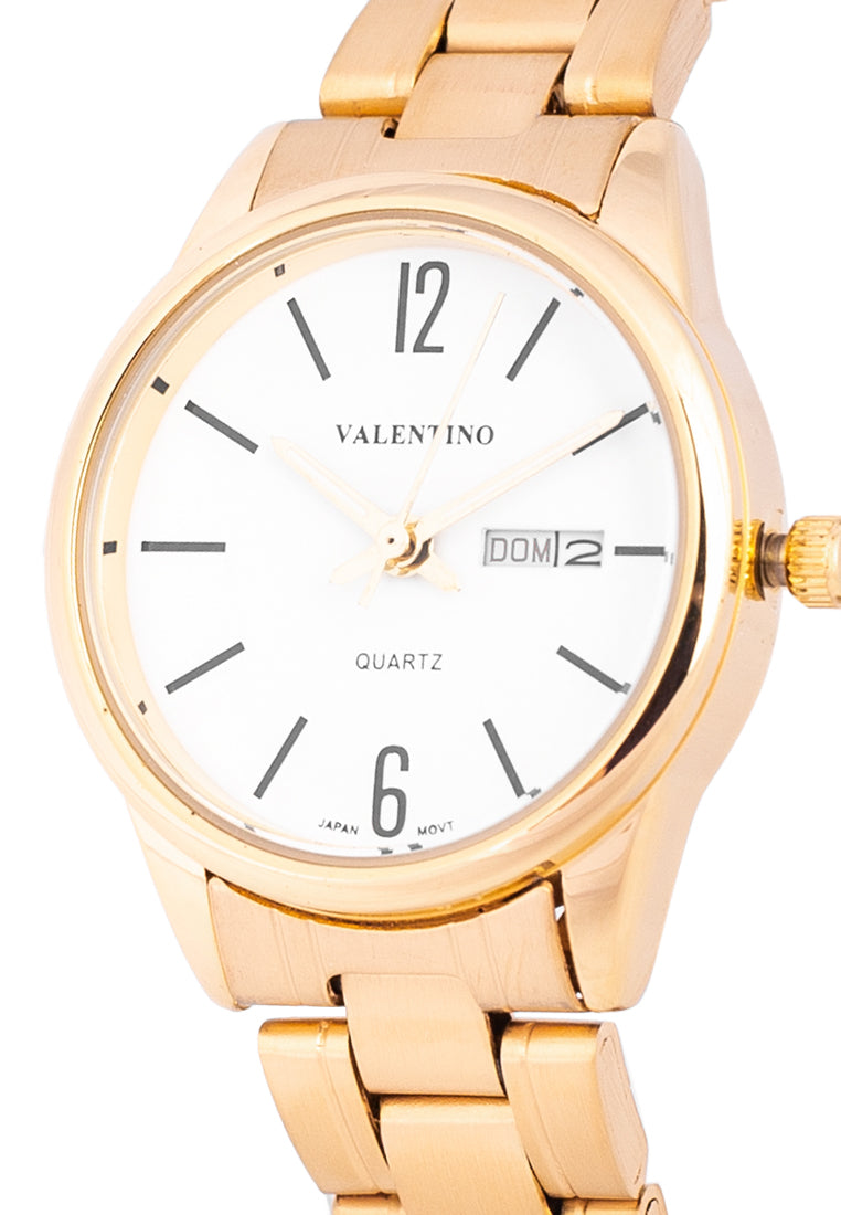 Valentino 20122258-GLD - WHITE DIAL Analog Stainless Band Watch for Women-Watch Portal Philippines