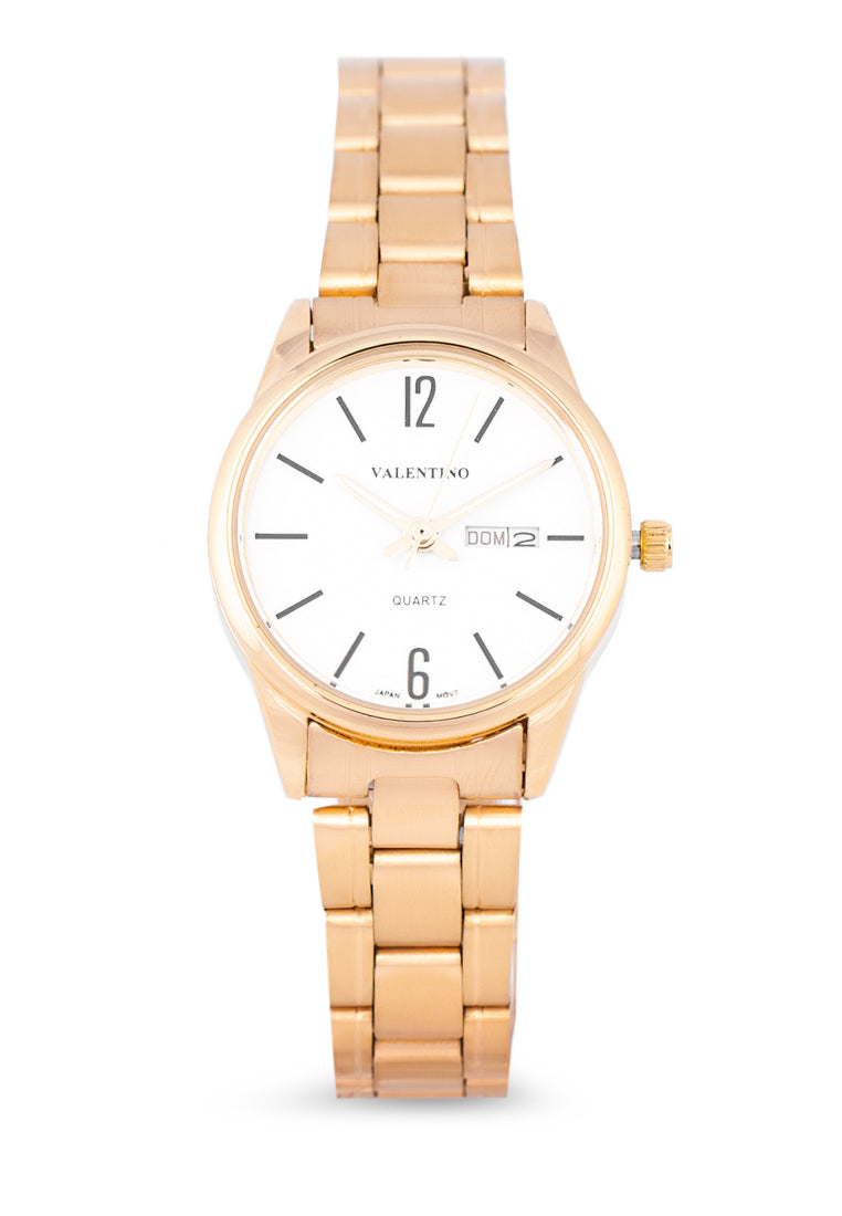 Valentino 20122258-GLD - WHITE DIAL Analog Stainless Band Watch for Women-Watch Portal Philippines