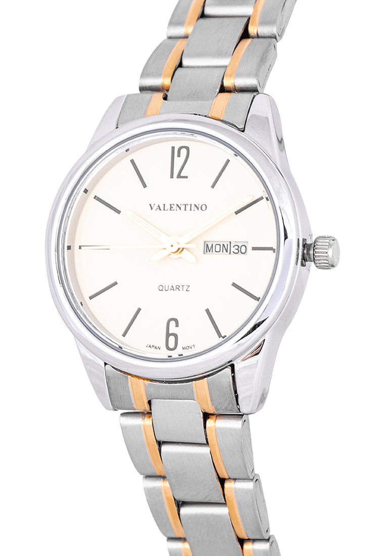 Valentino 20122258-TWO TONE - GOLD DIAL Analog Stainless Band Watch for Women-Watch Portal Philippines