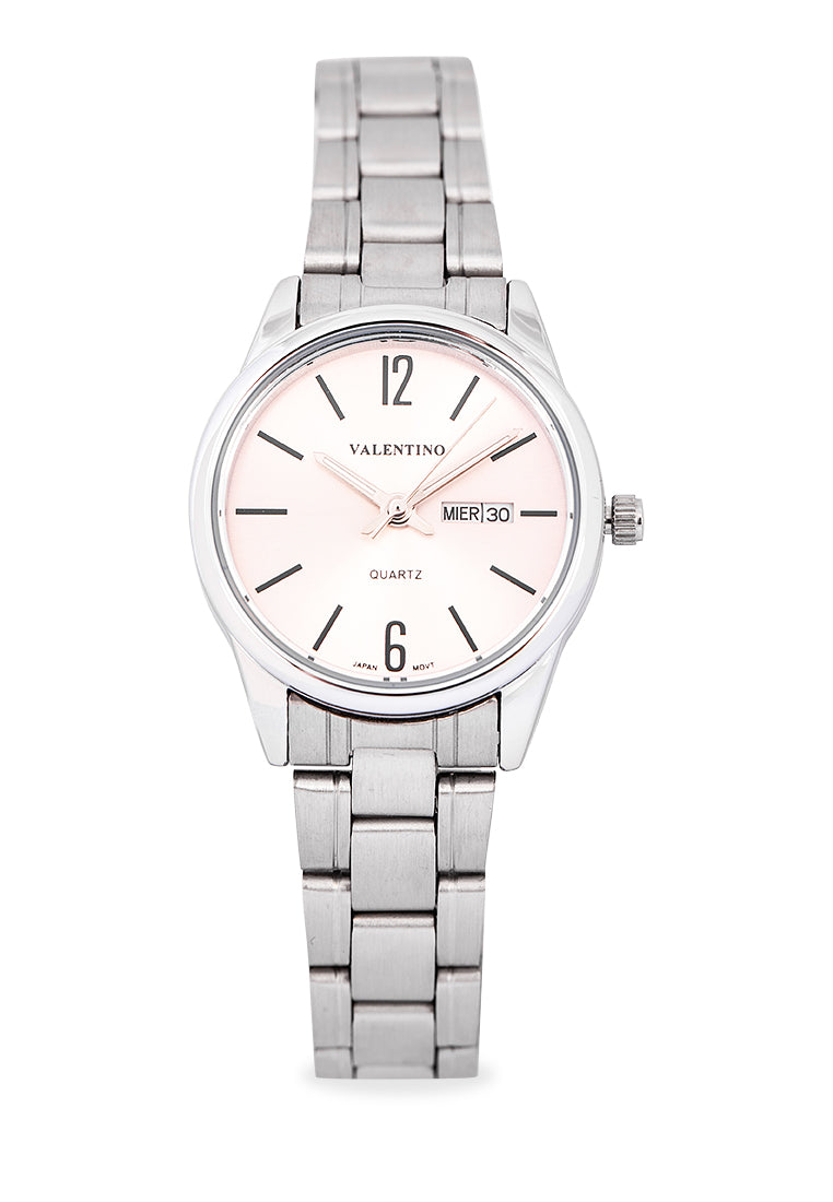 Valentino 20122259-PINK DIAL Analog Stainless Steel Strap Watch for Women-Watch Portal Philippines