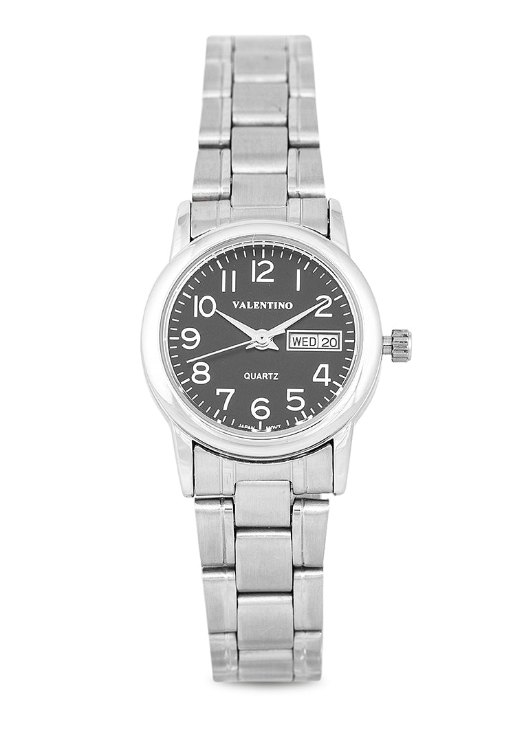 Valentino 20122261-BLACK DIAL Analog Stainless Steel Strap Watch for Women-Watch Portal Philippines