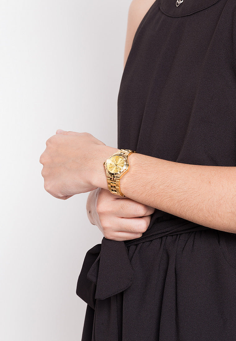 Valentino 20122262-GLD DIAL - LINE Analog Stainless Band Watch for Women-Watch Portal Philippines