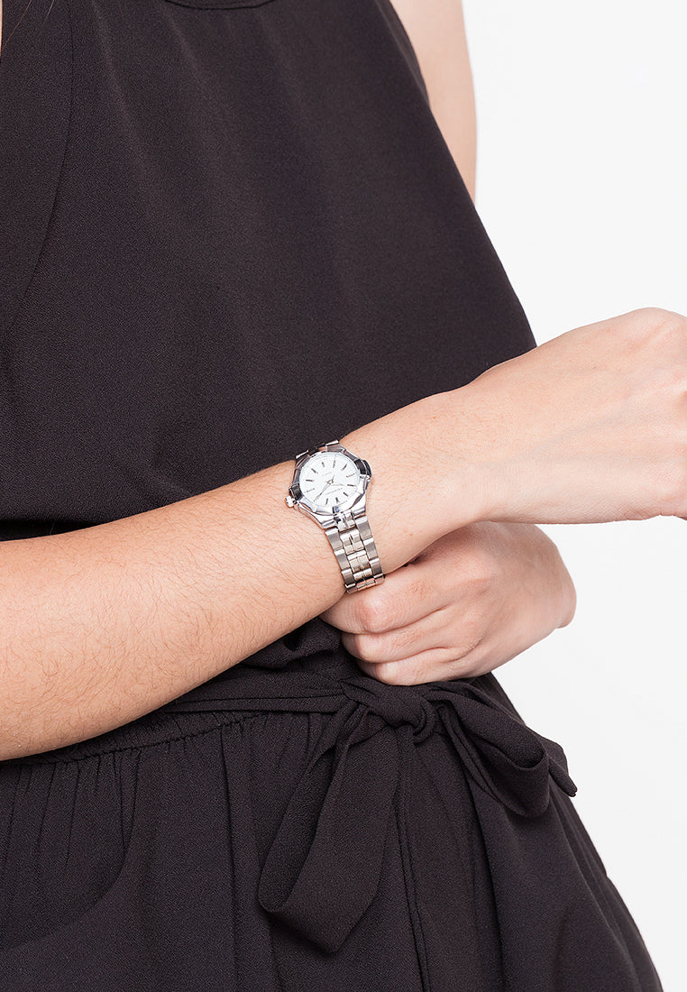 Valentino 20122263-SIL VES - WHT DIAL LINE Analog Stainless Band Watch for Women-Watch Portal Philippines
