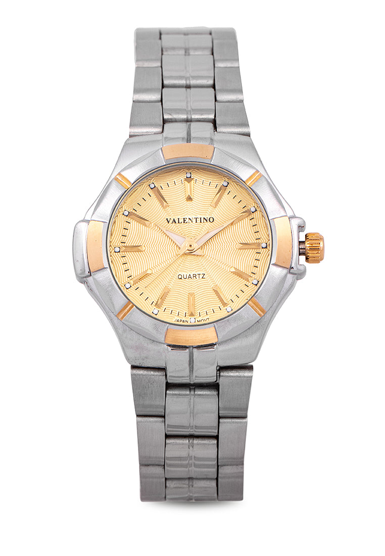 Valentino 20122263-TWO TONE VES - GLD DIAL LINE Analog Stainless Band Watch for Women-Watch Portal Philippines