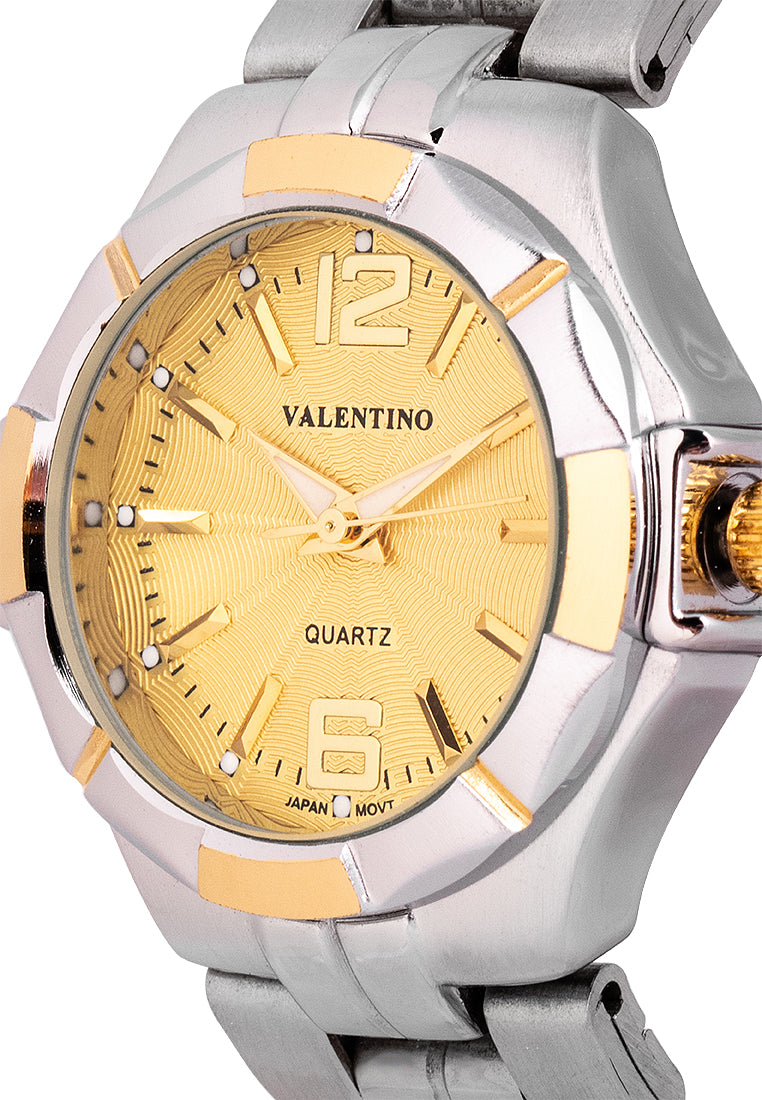 Valentino 20122263-TWO TONE VES - GLD DIAL NUMBER Analog Stainless Band Watch for Women-Watch Portal Philippines