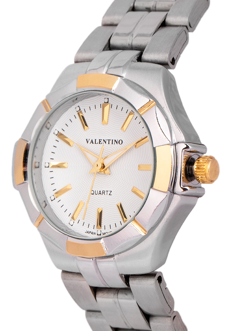 Valentino 20122263-TWO TONE VES - WHT DIAL LINE Analog Stainless Band Watch for Women-Watch Portal Philippines
