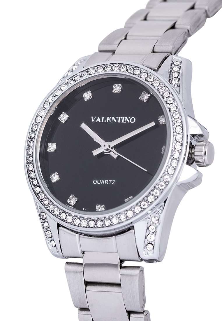 Valentino 20122291-BLACK DIAL Silver Stainless Steel Watch for Women-Watch Portal Philippines