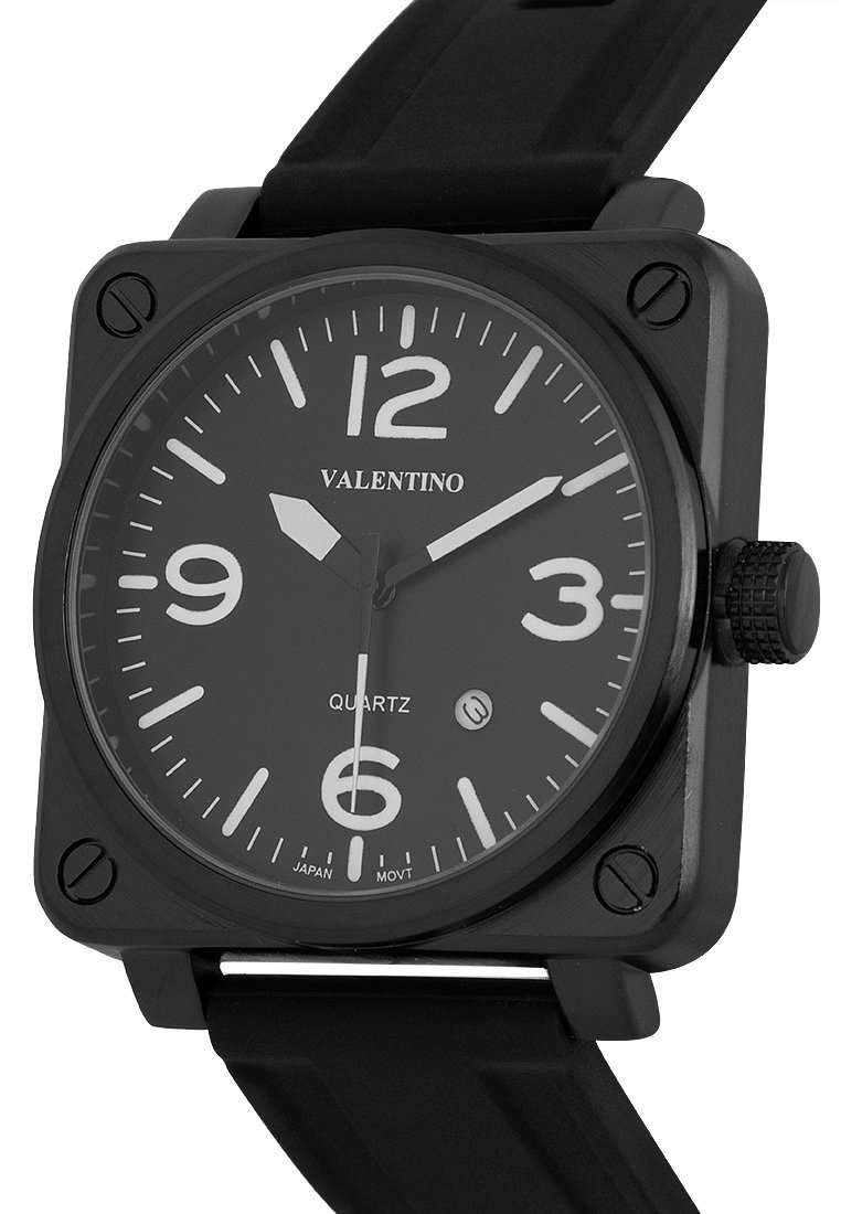 Valentino 20122292-BLK STP-BLK DL Rubber Strap for Men-Watch Portal Philippines