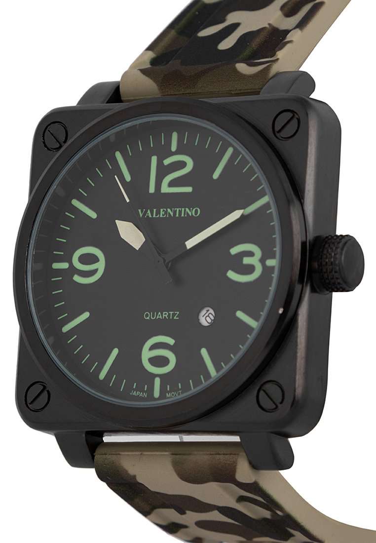 Valentino 20122292-GREEN CAMOU-LUMI INDEX Rubber Strap for Men-Watch Portal Philippines