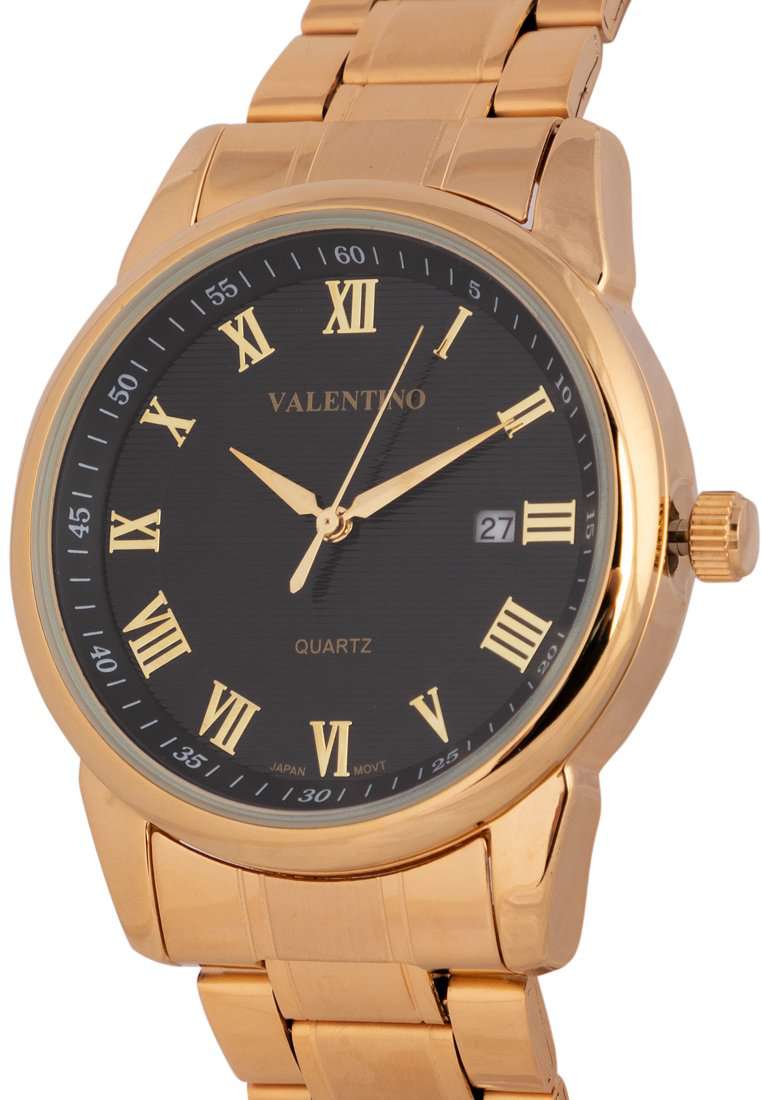 Valentino 20122297-BLACK DIAL Gold Strap Watch for Men-Watch Portal Philippines