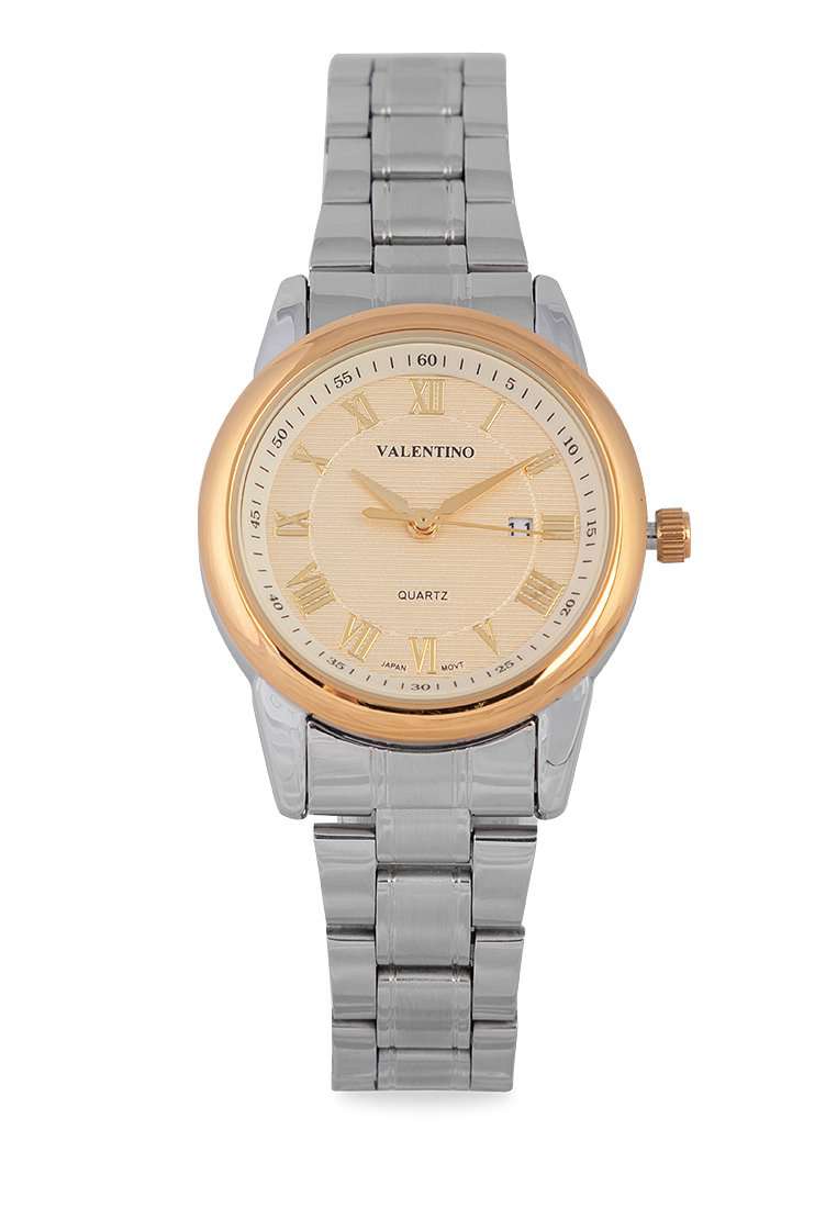 Valentino 20122300-GOLD RING-GOLD DIAL Silver Strap for Women-Watch Portal Philippines