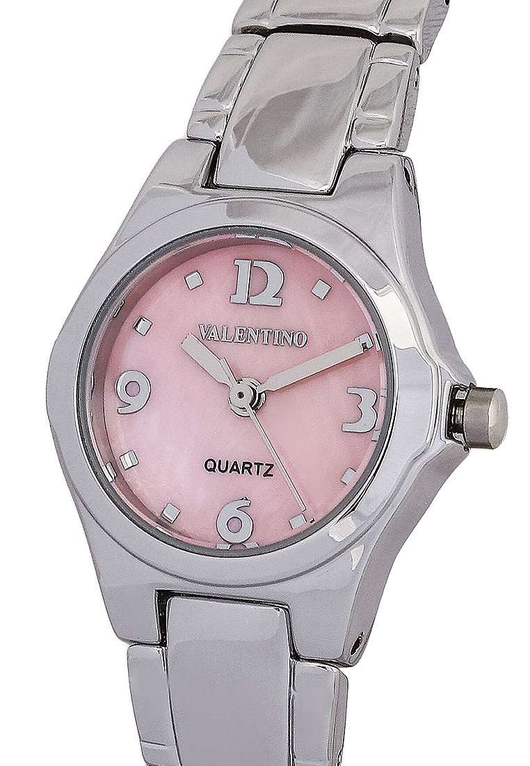 Valentino 20122308-PINK DIAL Silver Stainless Steel Watch for Women-Watch Portal Philippines