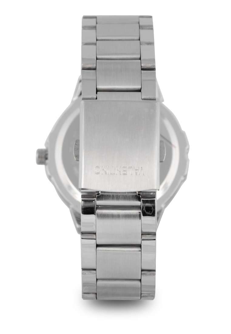 Valentino 20122318-BLACK DIAL Silver Stainless Strap Watch for Men-Watch Portal Philippines
