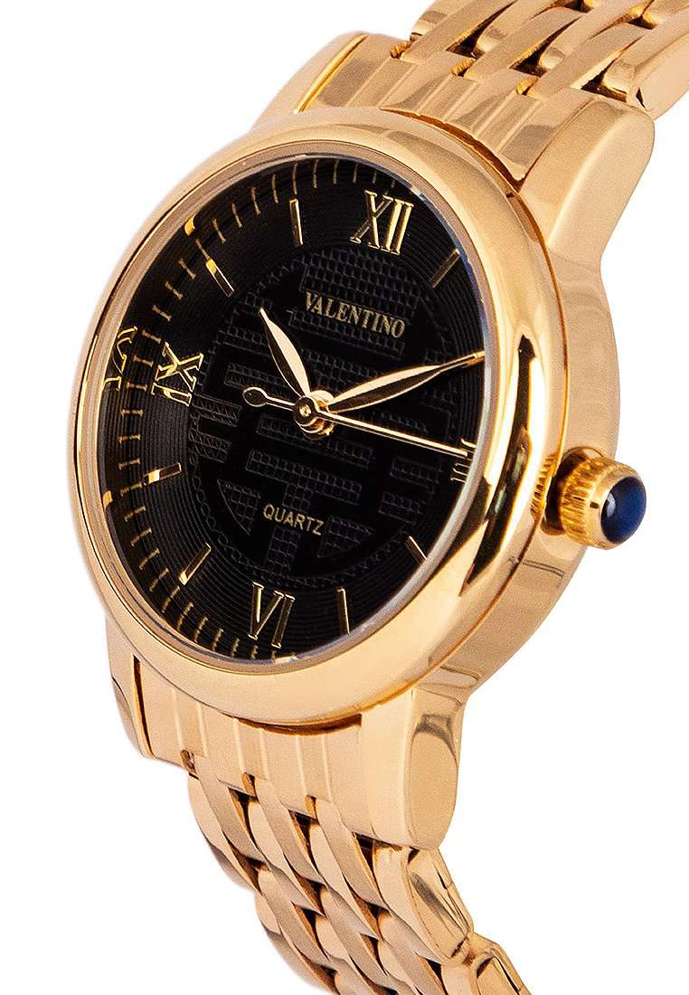 Valentino 20122322-BLACK DIAL Gold Stainless Steel Watch for Women-Watch Portal Philippines