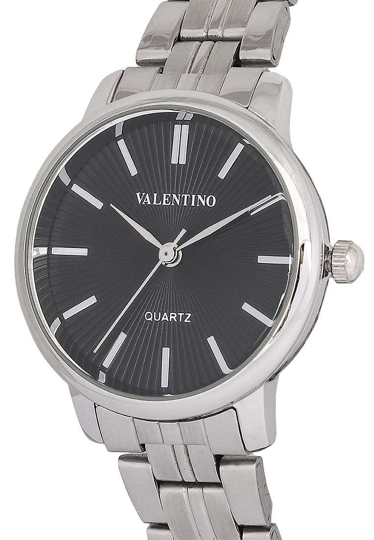 Valentino 20122327-BLACK DIAL Silver Stainless Strap for Women-Watch Portal Philippines