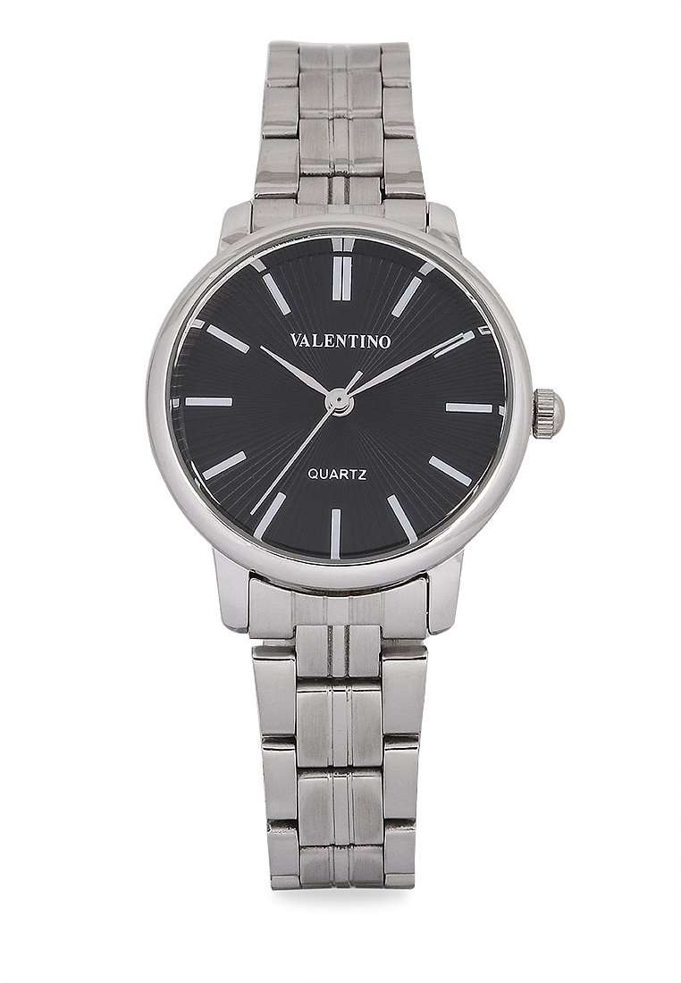 Valentino 20122327-BLACK DIAL Silver Stainless Strap for Women-Watch Portal Philippines