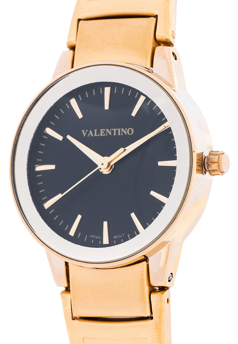 Valentino 20122359-BLACK DIAL Stainless Steel Strap Analog Watch for Women-Watch Portal Philippines