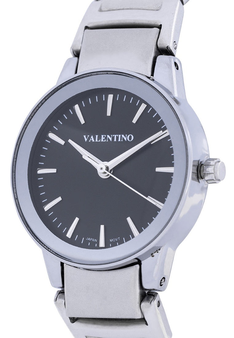 Valentino 20122360-BLACK DIAL Stainless Steel Strap Analog Watch for Women-Watch Portal Philippines